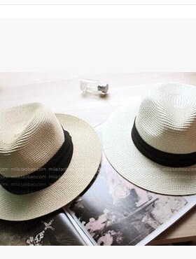 2019 Summer Beach Hat Female Panama Hat Lady Ribbon Sun Hat