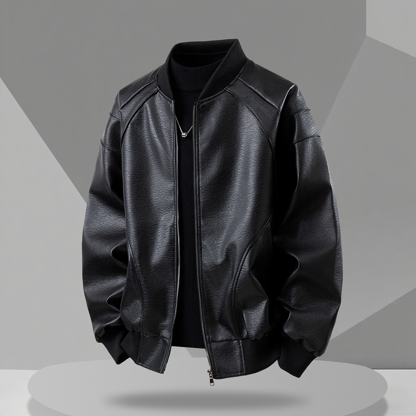 复古皮衣外套男士2025春秋季新款宽松潮牌休闲PU棒球领皮夹克男潮,淘宝优惠券,粉丝福利购,淘宝优惠卷