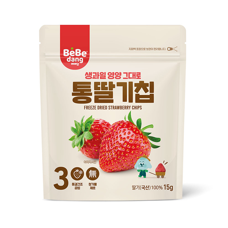贝贝团草莓苹果脆片 果干不加糖盐添加剂冻干水果干韩国原装进口