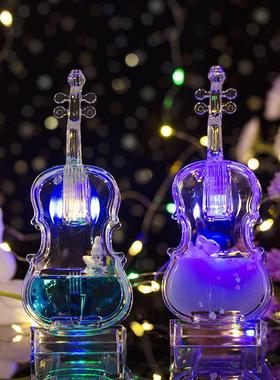 小提琴蓝牙飘雪音乐盒八音盒水晶球送女友闺蜜朋友生日礼物情人节