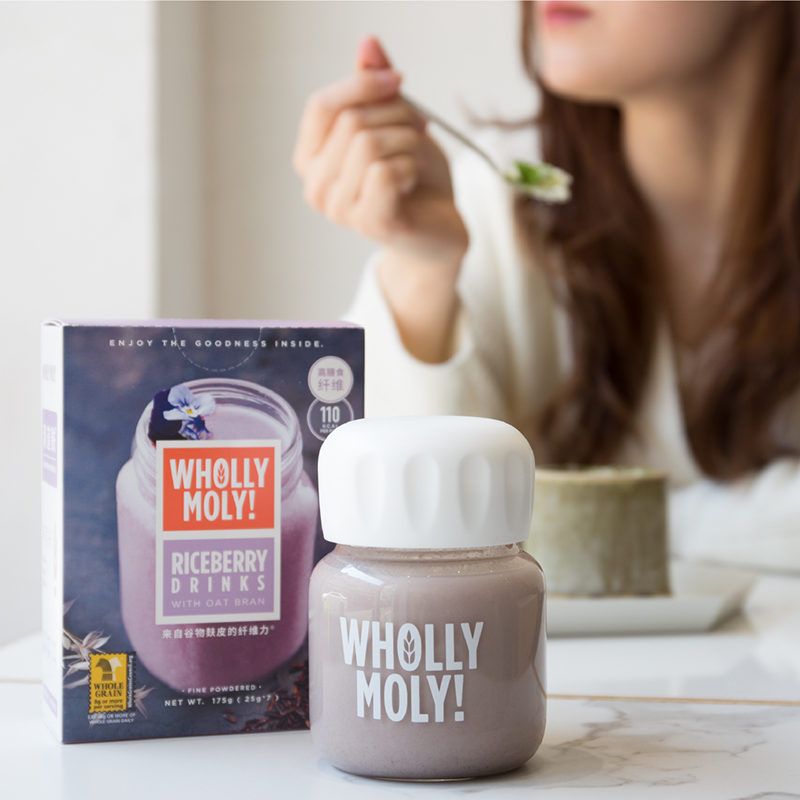 【张新成推荐】好哩进口无蔗糖美莓米 whollymoly好哩冲饮麦片