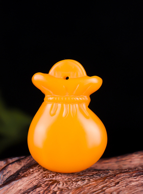 新疆和田黄玉钱袋子吊坠 黄龙玉福袋挂件吊坠代代有钱招财毛衣链