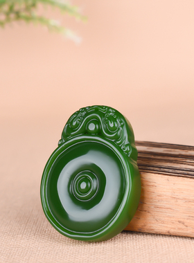 玉石匠新疆和田玉碧玉貔貅吊坠 时来运转玉佩平安扣挂件皮休玉坠