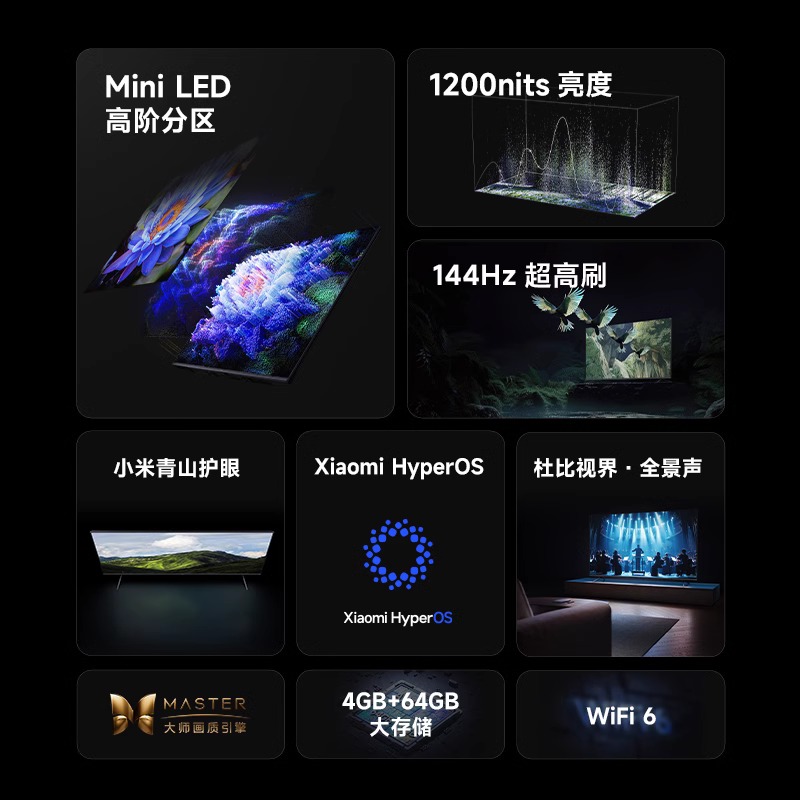 【新品】小米电视S85 MiniLED高阶分区 144Hz超高刷平板电视 - 图0