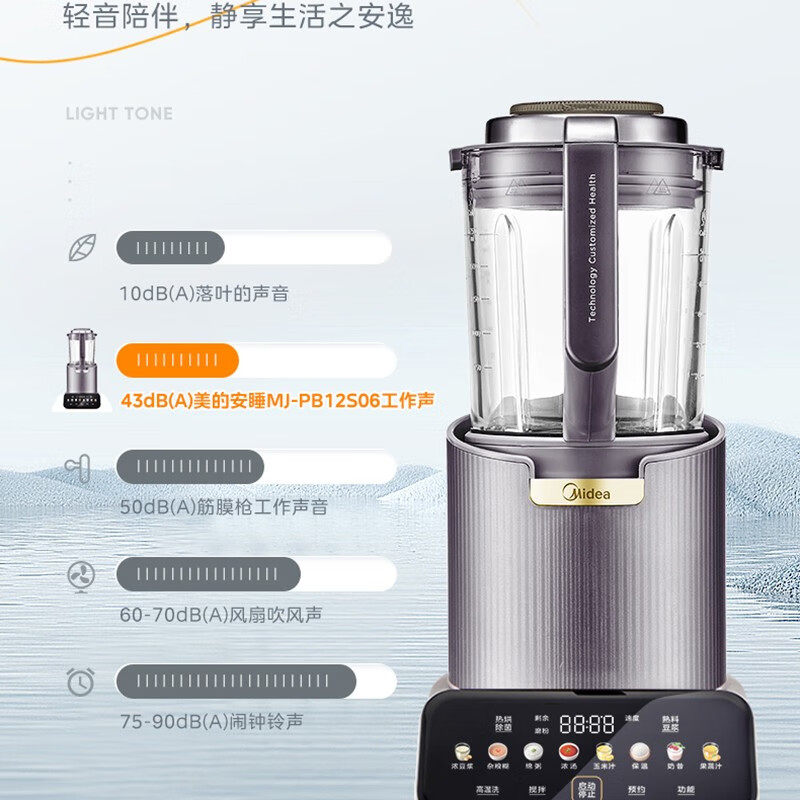 美的安睡Max低音破壁机1.75L榨汁机降噪豆浆料理机智能预约自清洗,淘宝优惠券,粉丝福利购,淘宝优惠卷