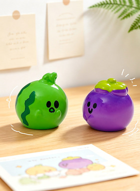 可爱表情卡通西瓜榴莲水果萌粒 diy装饰品配件迷你车载桌面小摆件