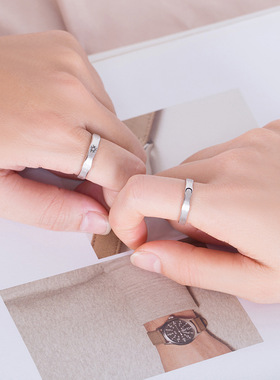 银柏饰情侣对戒S925纯银