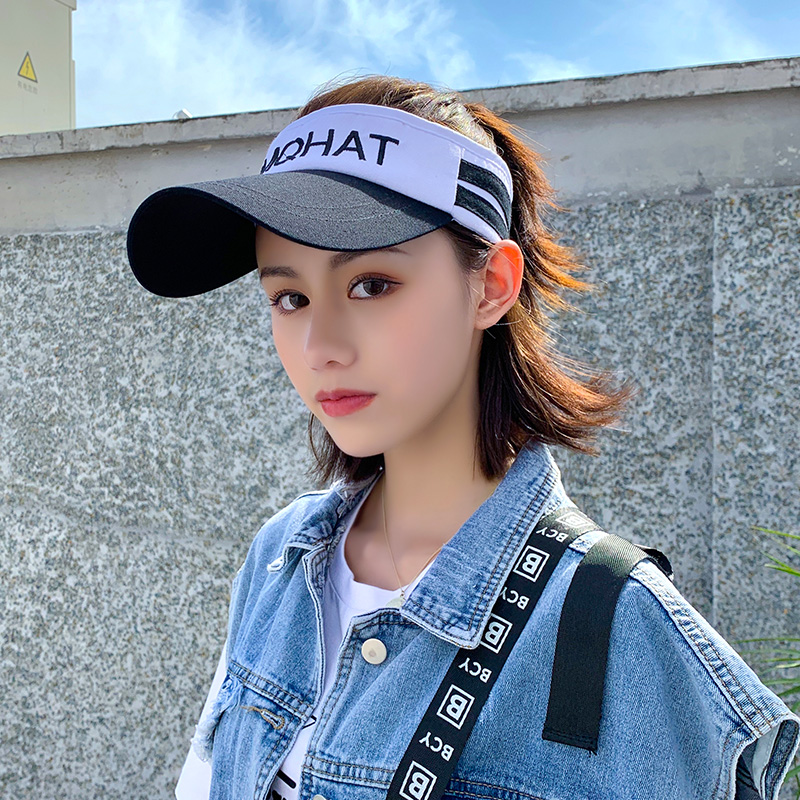 青妮美旗舰店帽子遮阳帽女防晒夏季大沿鸭舌帽遮脸男士无顶太阳帽网红空顶帽潮2