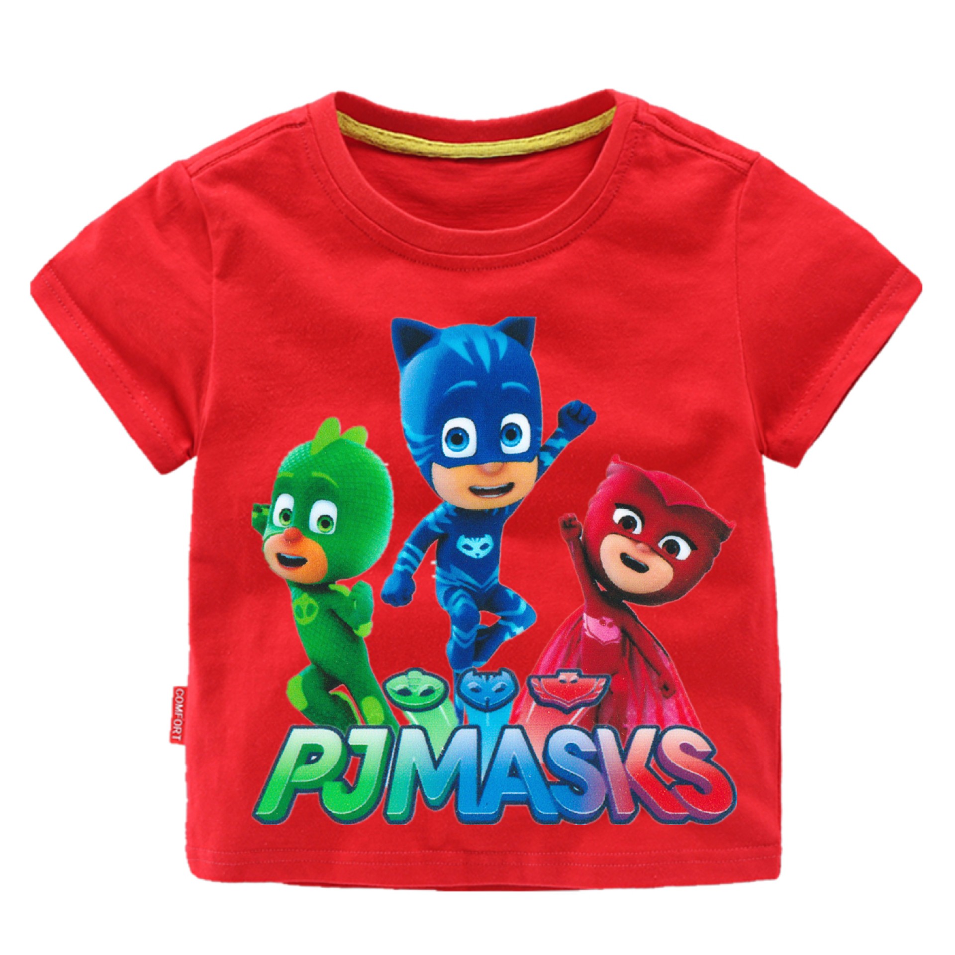 Pajamas hero clothes boys and girls pure cotton summer tops children's short-sleeved T-shirt cartoon masked team children's clothing T-shirt