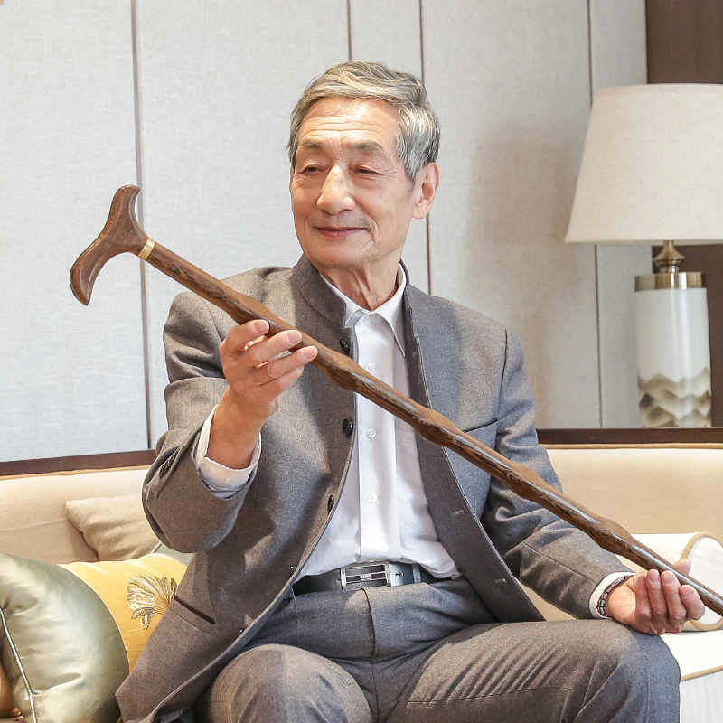 红木拐杖老人防滑轻便拐棍老年人杖拐木头拐四脚木手杖实木-图3