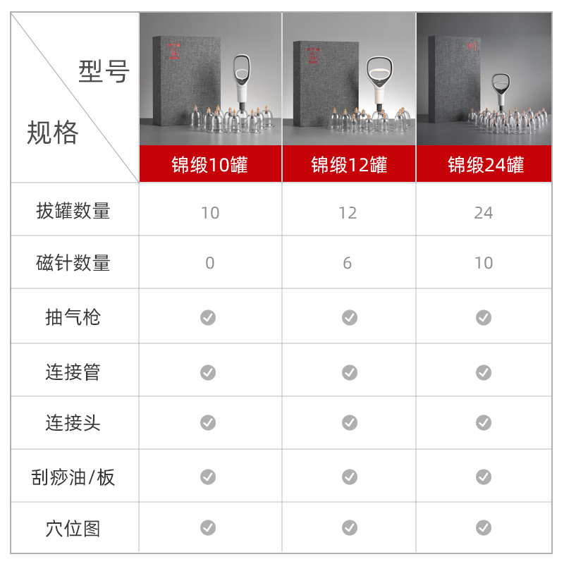 华佗牌真空拔罐器家用祛湿寒抽气式拔火罐中医美容专用工具全套罐 - 图2