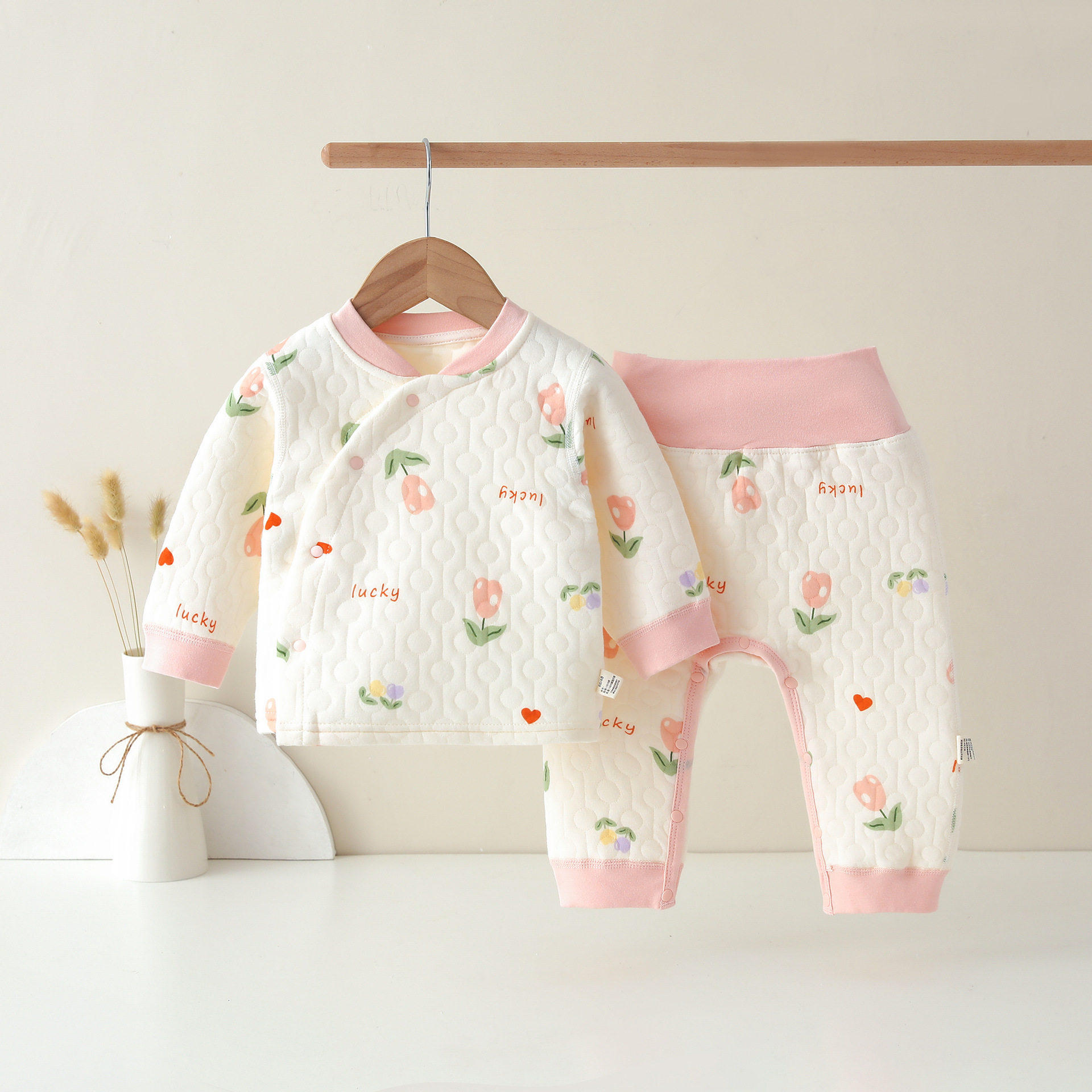 全棉纯棉宝宝秋冬季保暖内衣套装高腰护肚纯棉婴儿夹棉秋衣秋裤新,淘宝优惠券,粉丝福利购,淘宝优惠卷