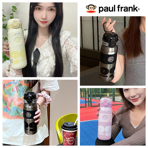 大嘴猴保温杯女高颜值大容量男运动便携吸管水杯学生上学专用杯子 - 图3
