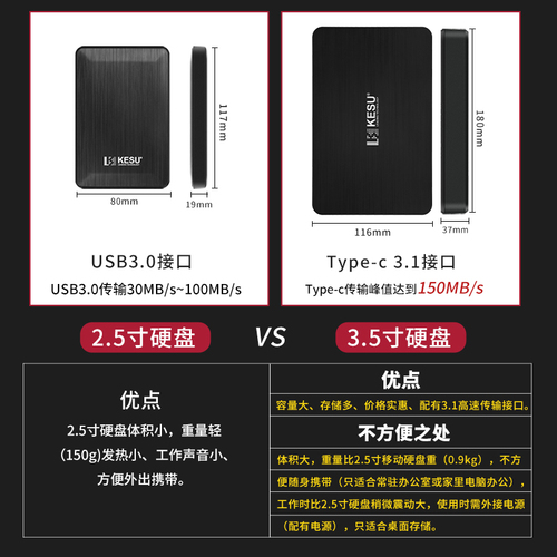 科硕5TB移动硬盘3t大容量高速游戏6t存储桌面8t硬盘4t外接电源12t