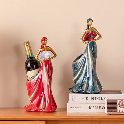 创意美女红酒架摆件酒柜装饰品欧式葡萄酒架现代简约客厅乔迁礼物,淘宝优惠券,粉丝福利购,淘宝优惠卷