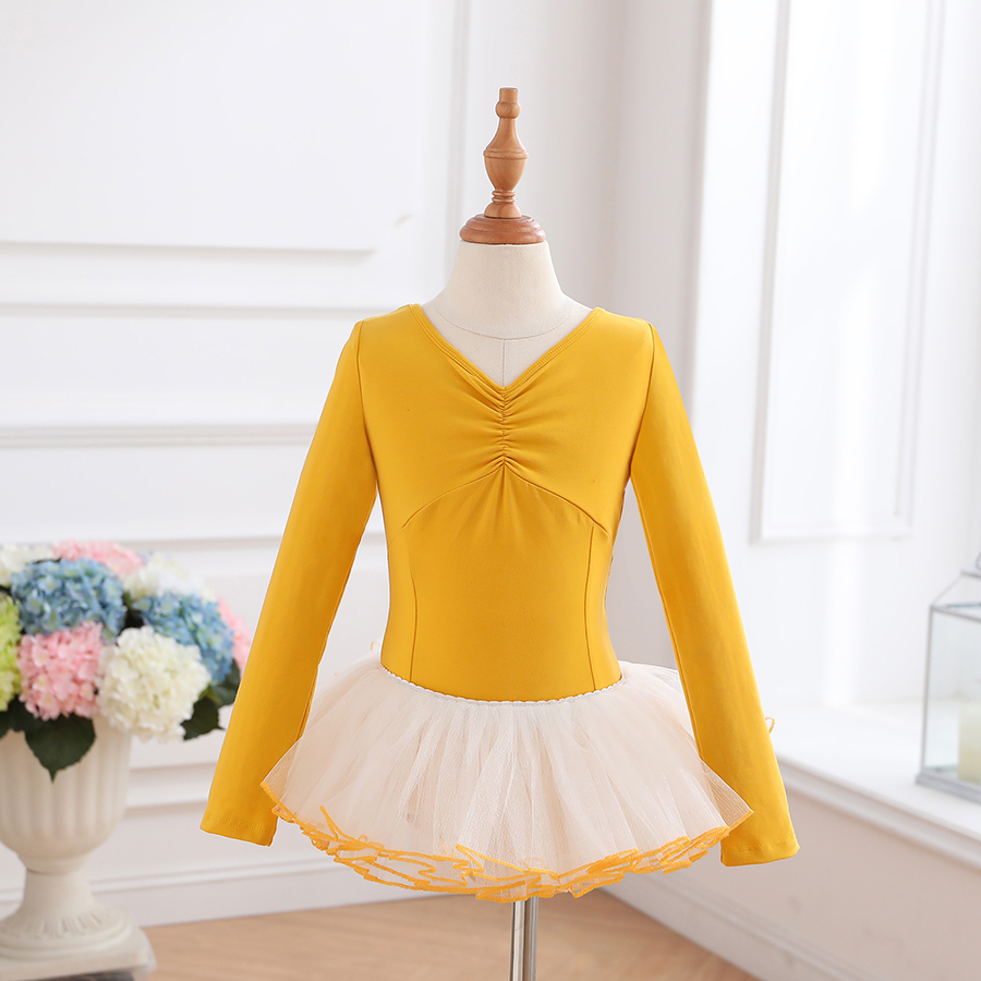 新款儿童秋季中国舞蹈练功服装女童女孩长袖芭蕾形体少儿考级体操 - 图1