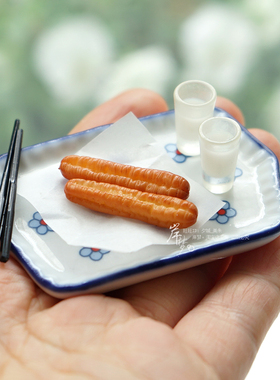 中式早点微缩迷你油条食玩小笼包场景12分娃娃屋模型摆件