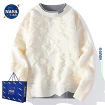 NASALIKE sweater mens autumn winter plus suede thickened warm up clothes Chaoters Loose Round Collar Wear Winter Clothing