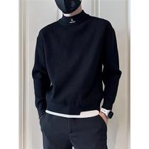 Cool Weibang (KUWEIB) semi-high-collar sweater for mens autumn and winter style Chauffi ruffled and fake two-knit-shirts 2023 new