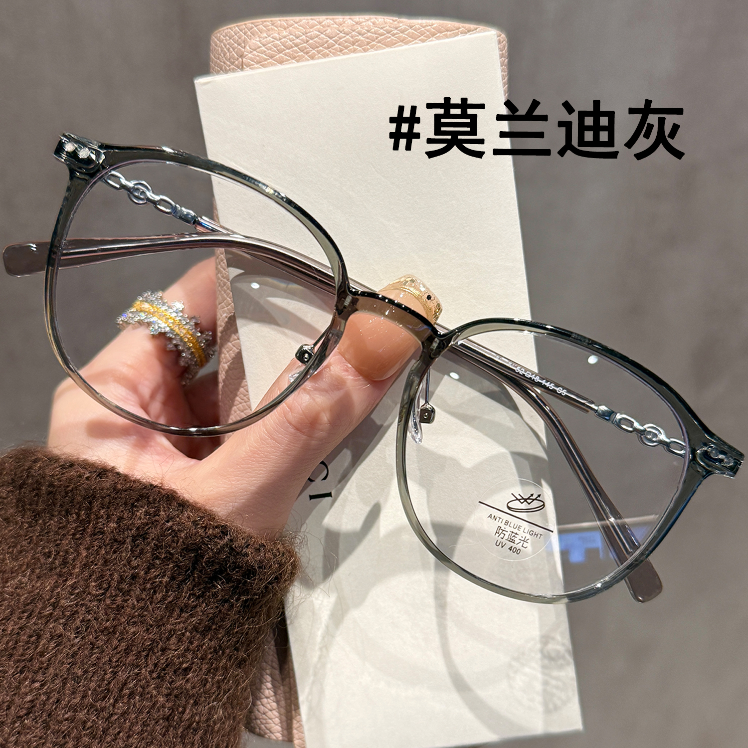 韩系透明圆形眼镜近视女可配度数素颜神器显脸小学生眼睛框架平光 - 图1