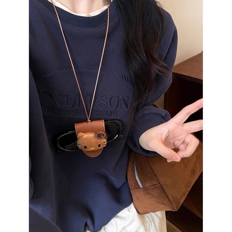 可爱ins猫咪小狗长款墨镜挂脖夹便携带防丢眼镜童趣毛衣链子配饰,淘宝优惠券,粉丝福利购,淘宝优惠卷