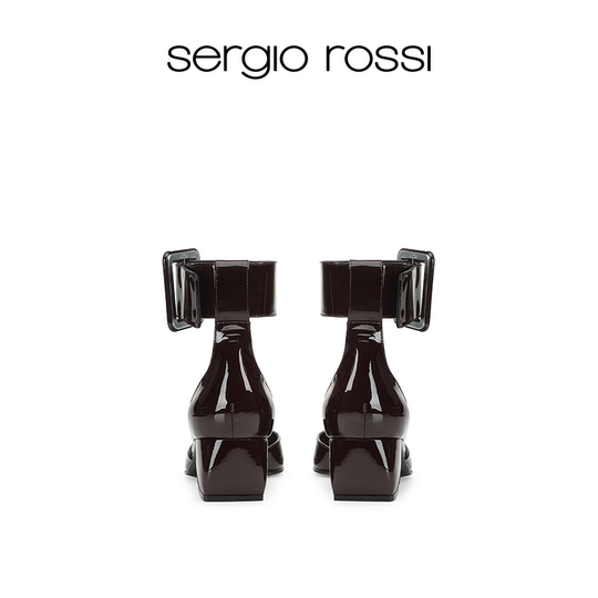 Sergio Rossi/SR women's shoes SI ROSSI series Mary Jane square heel high heels