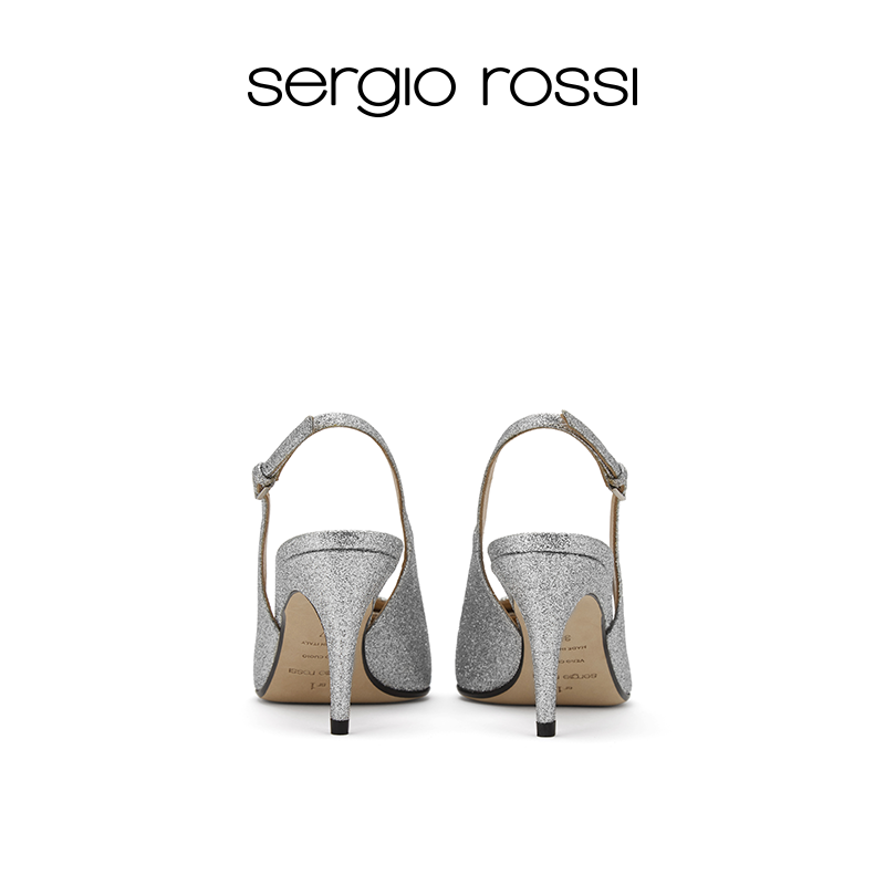 Sergio Rossi/女鞋sr1系列银色金属饰片高跟凉鞋 - 图2