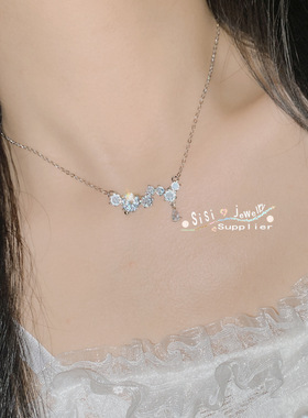 SIsiオリジナル日系星系项坠 镀18k狮子座流星雨精工微镶锆锁骨链