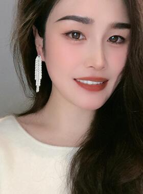 韩版波光粼粼链条流苏耳环电镀