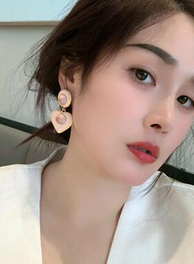 小众设计感珐琅釉粉色爱心琉璃