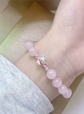 S925银小狗手工编织手链可爱