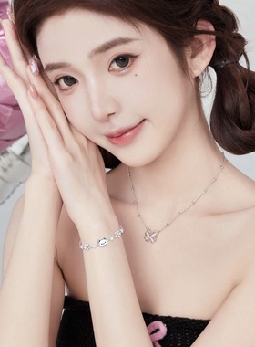 S925银樱花小猫小狗手链