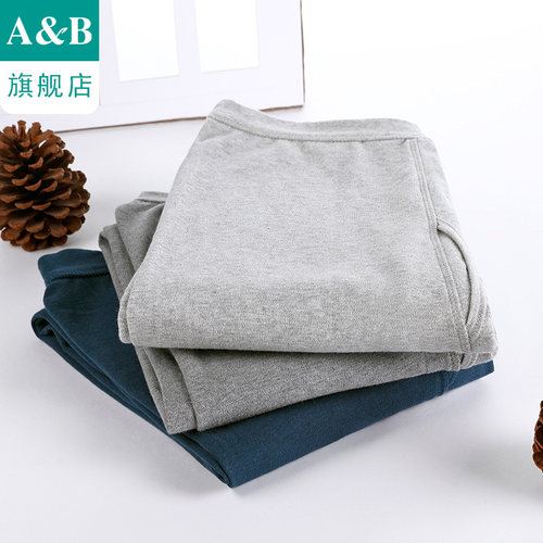 A＆Bab内衣男士秋裤薄款纯棉高腰打底保暖棉毛裤旗舰店官网T007 - 图0