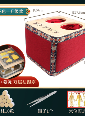 无烟足底足疗艾灸盒脚部专用家用随身灸实木制脚底艾灸熏蒸仪神器