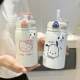 Cute Cat Claw Straw Insulated Cup Stainless Steel Cup Large Capacity Simple Insulated Water Cup for Male and Female Students High Value