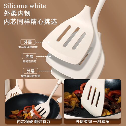 德国硅胶汤勺耐高温食品级不粘锅专用勺子家用长柄汤勺大号盛汤 - 图3