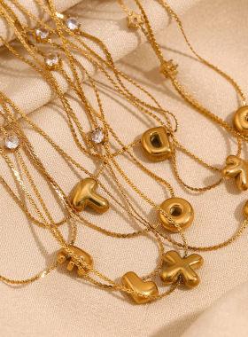 英国george melis欧美小众设计款可爱项坠镀18k金气泡字母单边