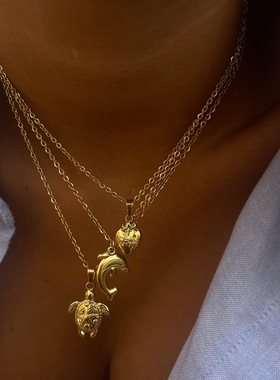 英国george melis欧美海滩海龟海豚项链夏日风情荔枝项链海洋