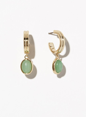 英国george melis小众设计感独立站半宝石绿东陵石项链费加罗