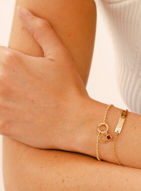 英国George Melis欧美彩色12生辰石手链吊坠diy配件女十二生辰石