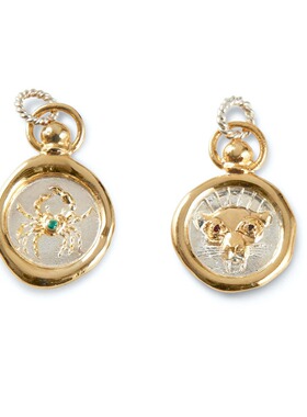 英国george melis印章保色铸造镀18k金撞色吊坠项链女12星座