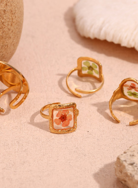 英国george melis欧美小众复古气质手饰镀18k金捶打纹透明椭圆