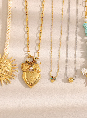 英国george melis欧美小众设计感镀18k金珊瑚爱心海贝圆环吊坠