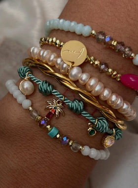 英国george melis新中式多巴胺彩绳手链新款点钻五角星项链18k金