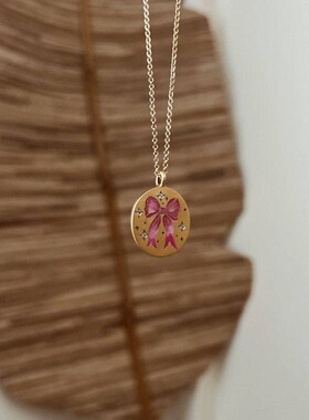 英国george melis钛钢保色手工彩绘手绘花朵飞鸟吊坠吊坠项链