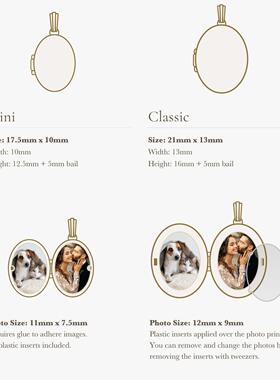 英国George Melis椭圆玫瑰花开合相框相盒项链DIY可打开放照片