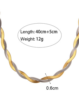 英国george melis欧美小众设计锁骨链两股编织鱼骨形镀18k金手链