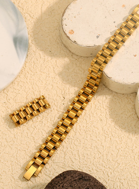 英国george melis欧美时尚简约小众百搭个性表带戒指镀18k金百搭