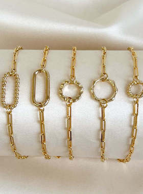 英国george melis独立站活口圈项链爱心圆形吊坠项链ins风手链