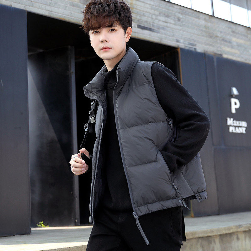 青年痞帅潮流短款立领羽绒马夹男休闲日系工装风保暖马甲外套背心,淘宝优惠券,粉丝福利购,淘宝优惠卷